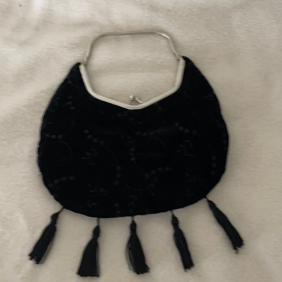 Jenny and the Boys Handbags - Jenny and the boys black evening bag with tassel